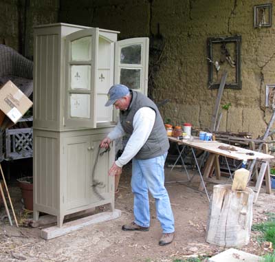 distressing a cupboard